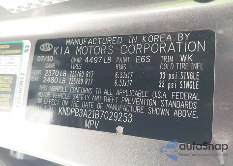 2011 Kia Sportage Lx z USA, uszkodzony, nr VIN KNDPB3A21B7029253